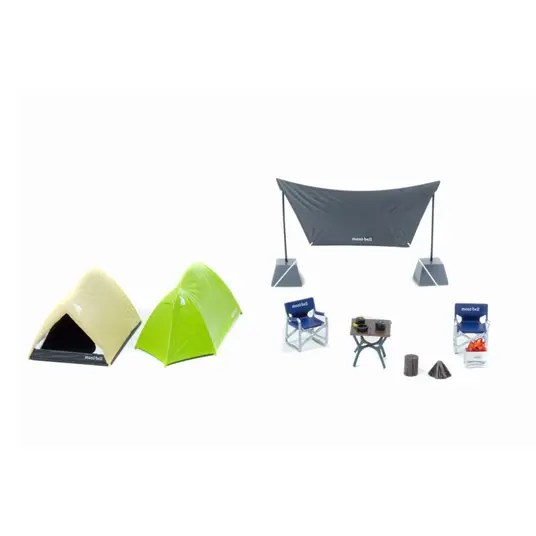 モンベルのキャンプ道具を1/43にしたミニチュアキャンプセット登場