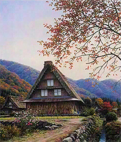 金子東日和 一枚の繪【遅春山峡（福島県下郷町）】油彩 8号 金子東日和