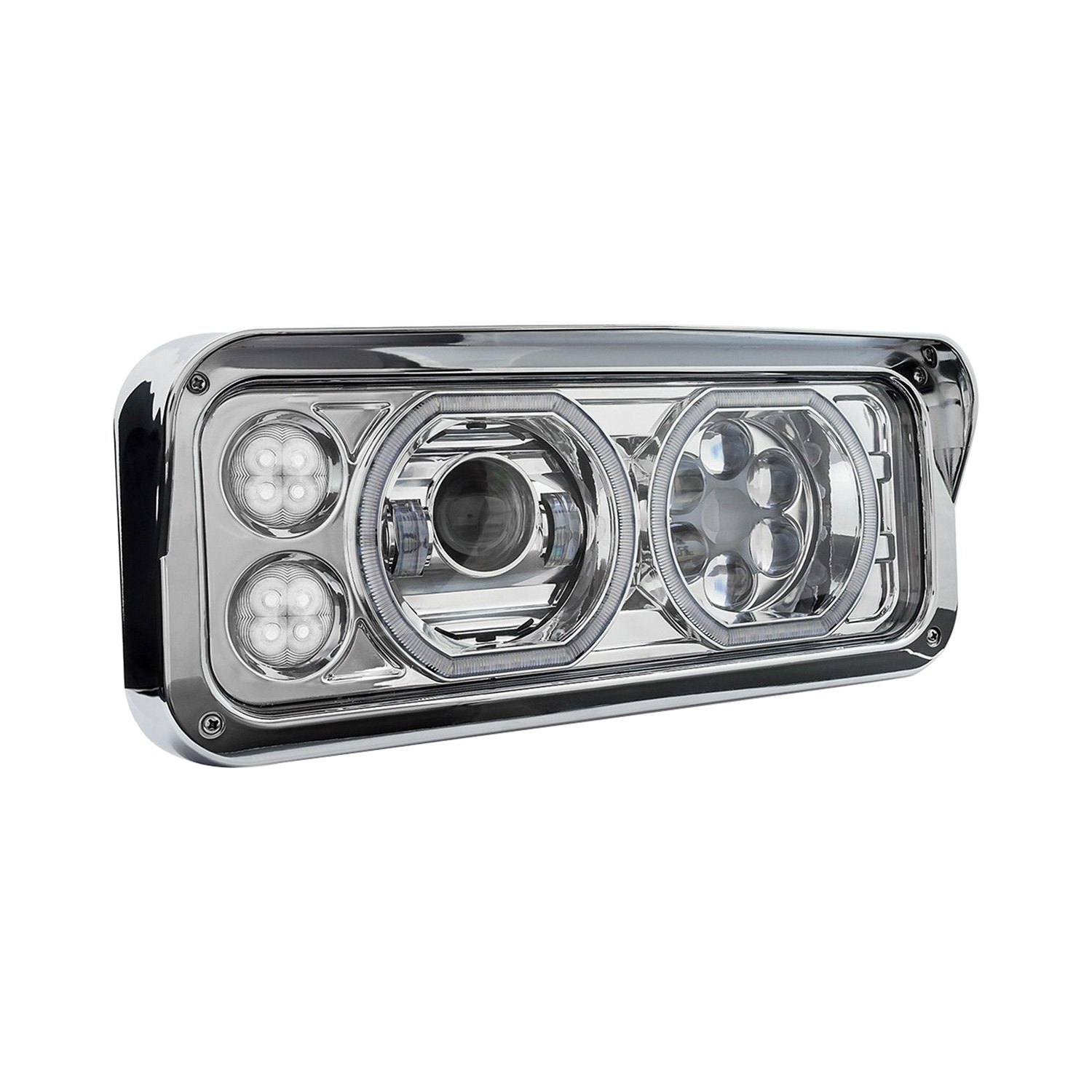 TRUX® TLED-H121 - Passenger Side Chrome Dual Halo Projector LED