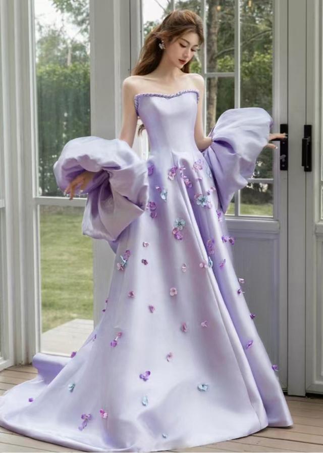 パーティードレス ロングドレス レディース ラベンダー パープル