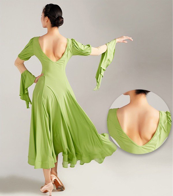 社交ダンス ドレス 社交ダンス衣装 ワンピース 広がる裾 レッスン着