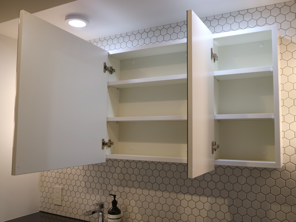 ホテルミラーボックスW1200 ホワイト（サンワカンパニー・KT03529