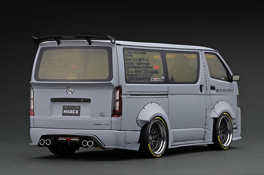 IG2802 1/18 T・S・D WORKS HIACE Matte Gray With Roof Rack | LINE