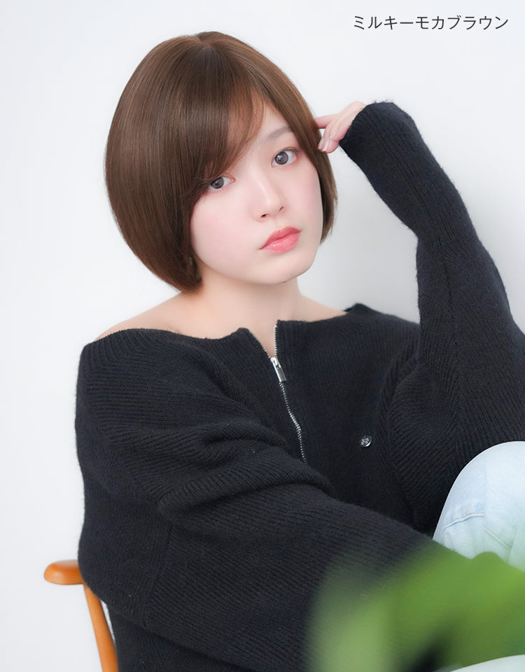 天使のマニッシュショート人毛MIX フルウィッグ｜リネアストリア