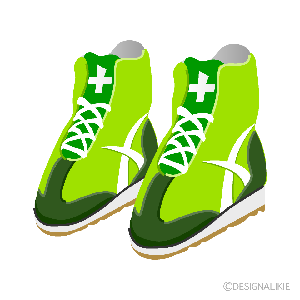 グリーンスニーカーイラストのフリー素材｜イラストイメージ
