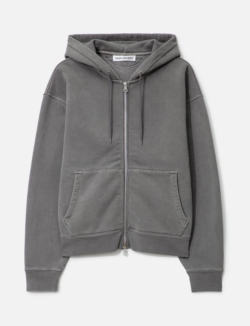 Our Legacy Full Zip Hood - Italian wool-blend relaxed zip hoodie | HBX