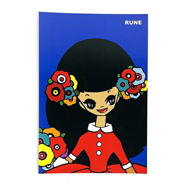 内藤ルネ 赤い服の女の子 ポストカード 文具 | パーフェクト・ワールド