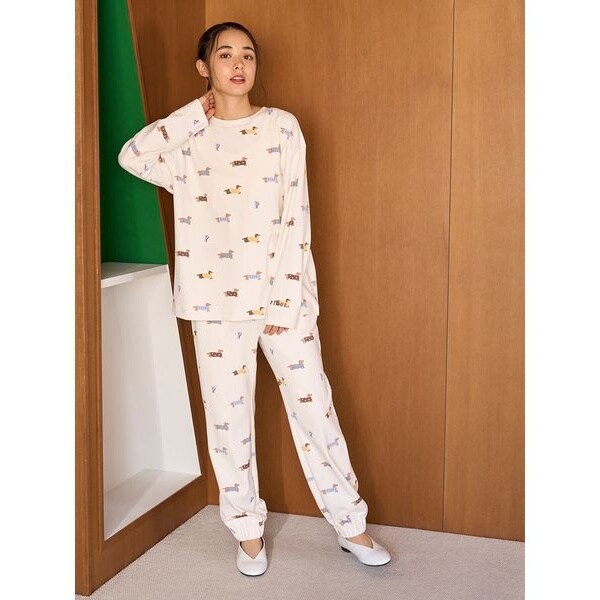 ダックスフンド柄ロングパンツ | ジェラート ピケ(gelato pique