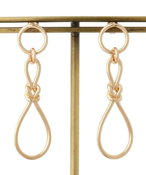 K10フープ×リーフノット スタッドピアス （ピアス・イヤリング