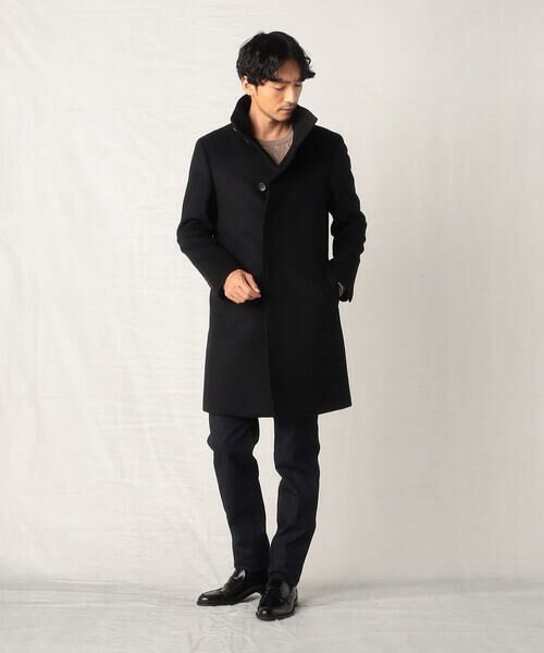 セール】 ウールカシミヤビーバー イタリアンカラーコート （ステン