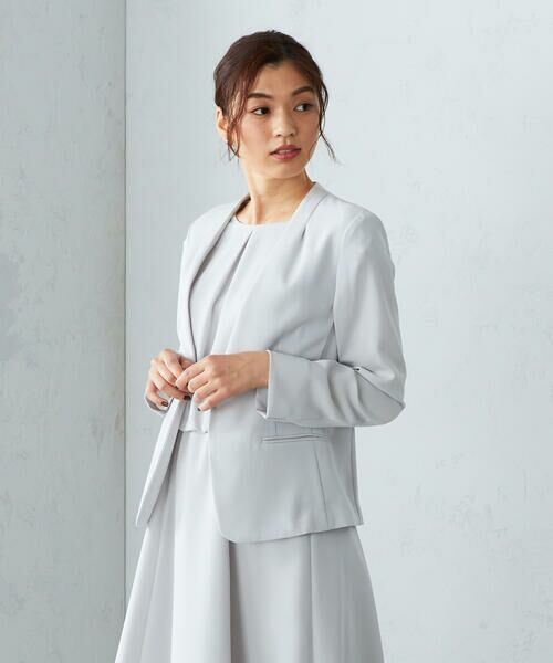 セール】 【セットアップ対応】V開き ノーカラージャケット