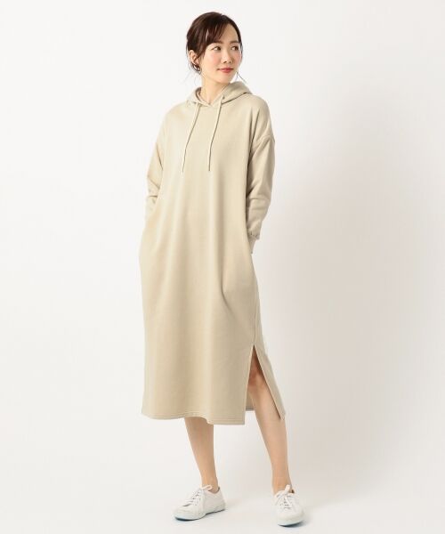 セール】 裏毛パーカー フード付き ワンピース （ミニ丈・ひざ丈