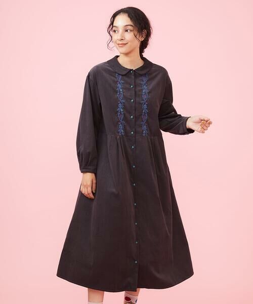 セール】 Suave コーデュロイシャツワンピース （ロング・マキシ丈