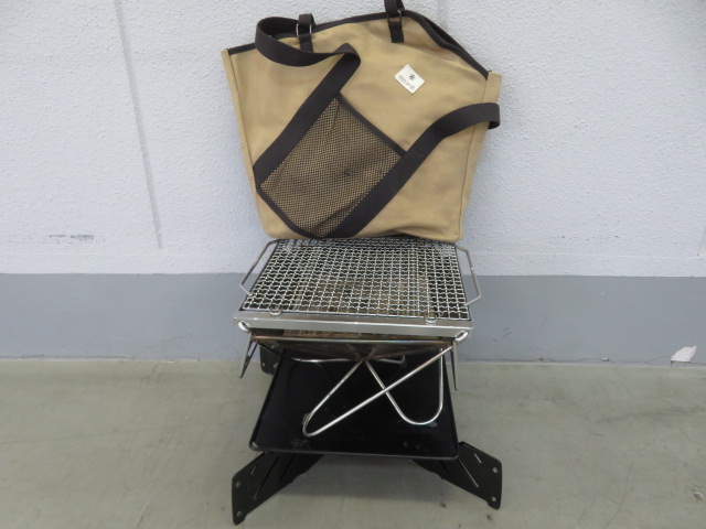 スノウピーク 中古折りたたみ焚き火台 M 三角形 金属製 収納バッグ付き