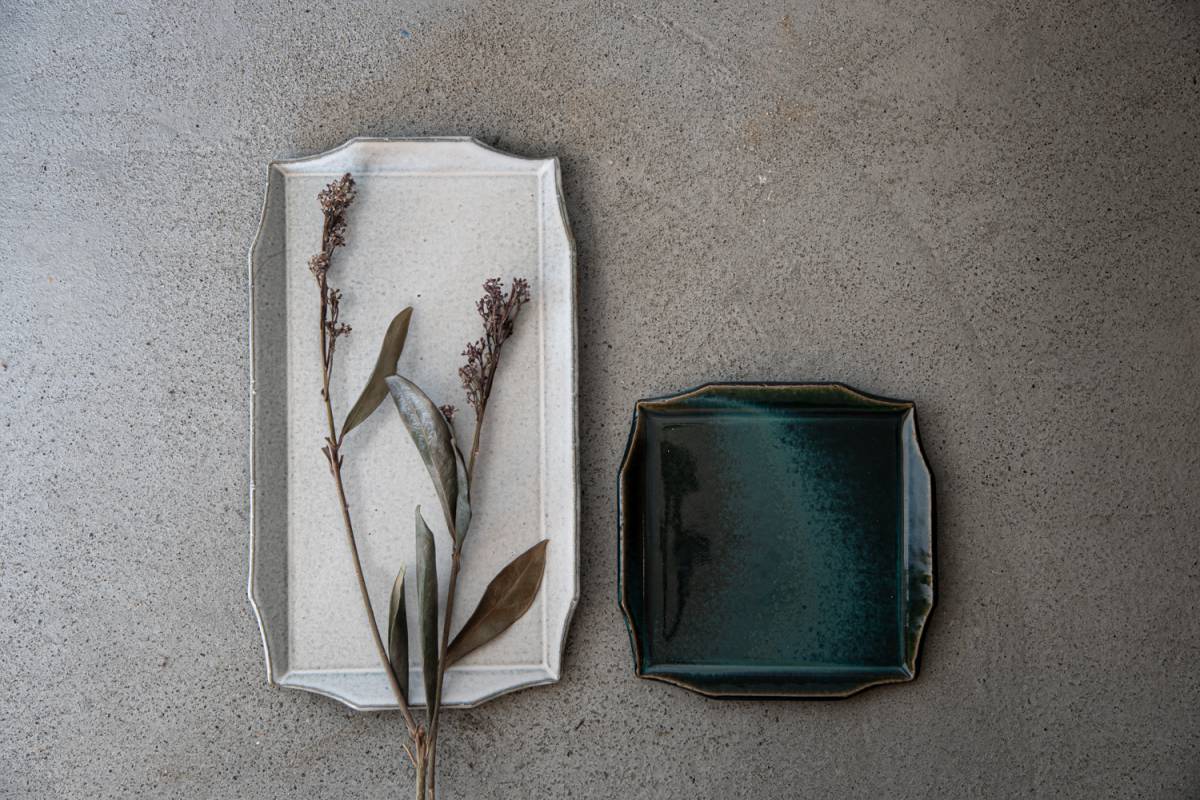 寿山窯 rim リム レクタングル M(29x16cm) ホワイトアッシュ[美濃焼