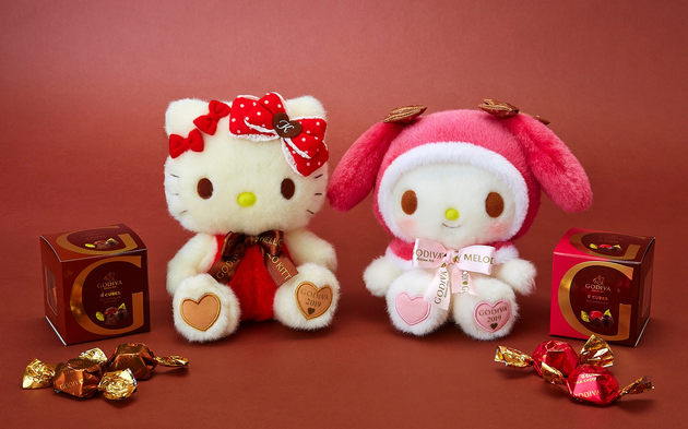 サンリオ × ゴディバ 限定 ハローキティ ぬいぐるみ チョコ シール付き