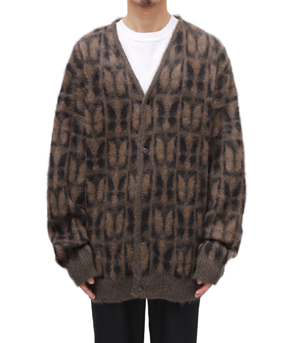 Needles ニードルズ Mサイズ モヘアカーディガン パピヨン柄 Mohair