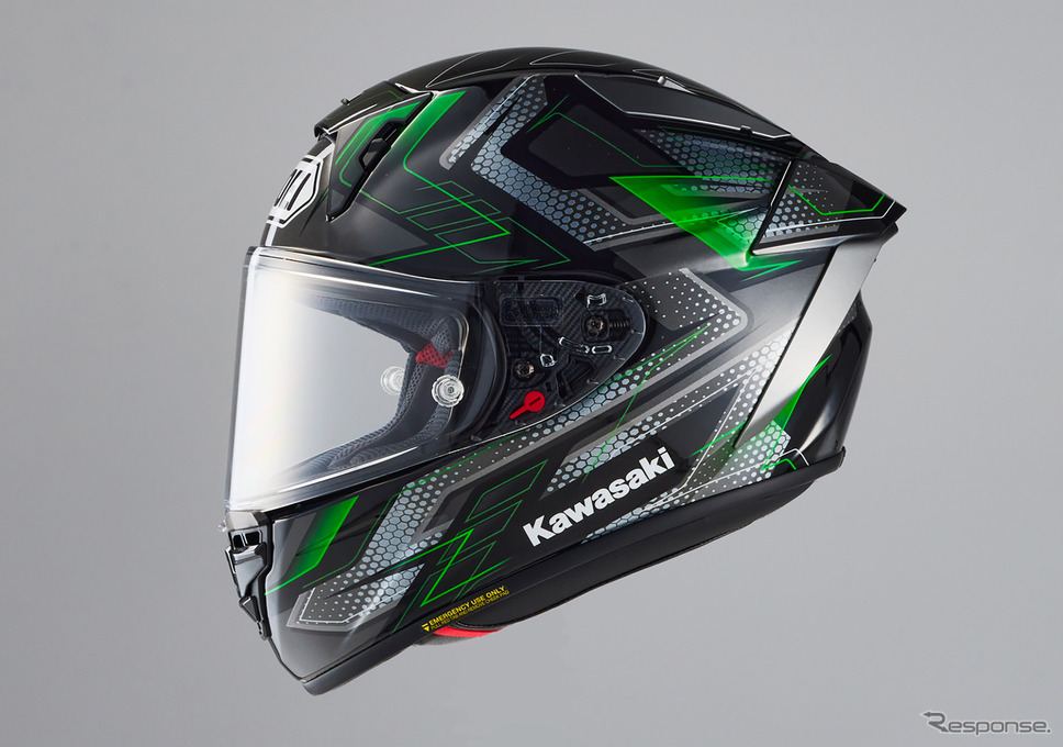 カワサキとSHOEIがコラボ、フルフェイスヘルメット『X-Fifteen』に限定