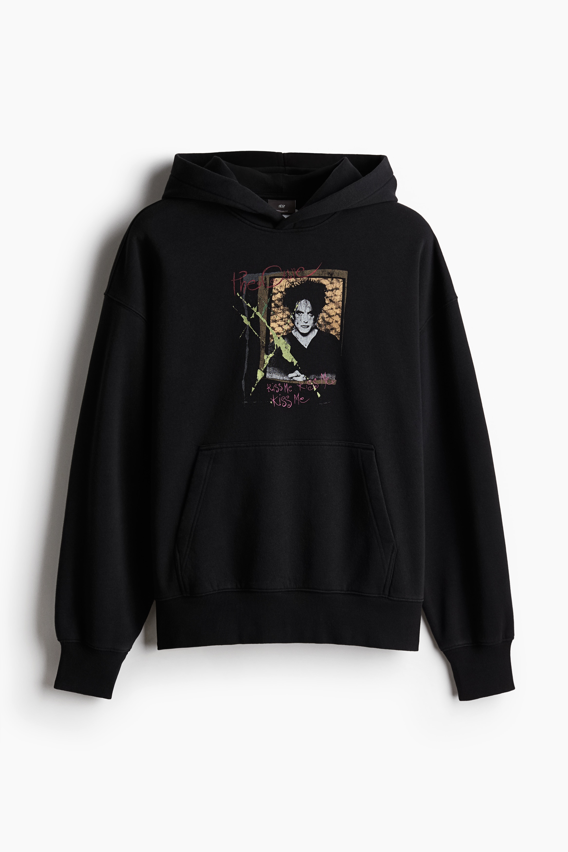 Oversized Fit Printed Hoodie - Black/The Cure - Men | H&M US
