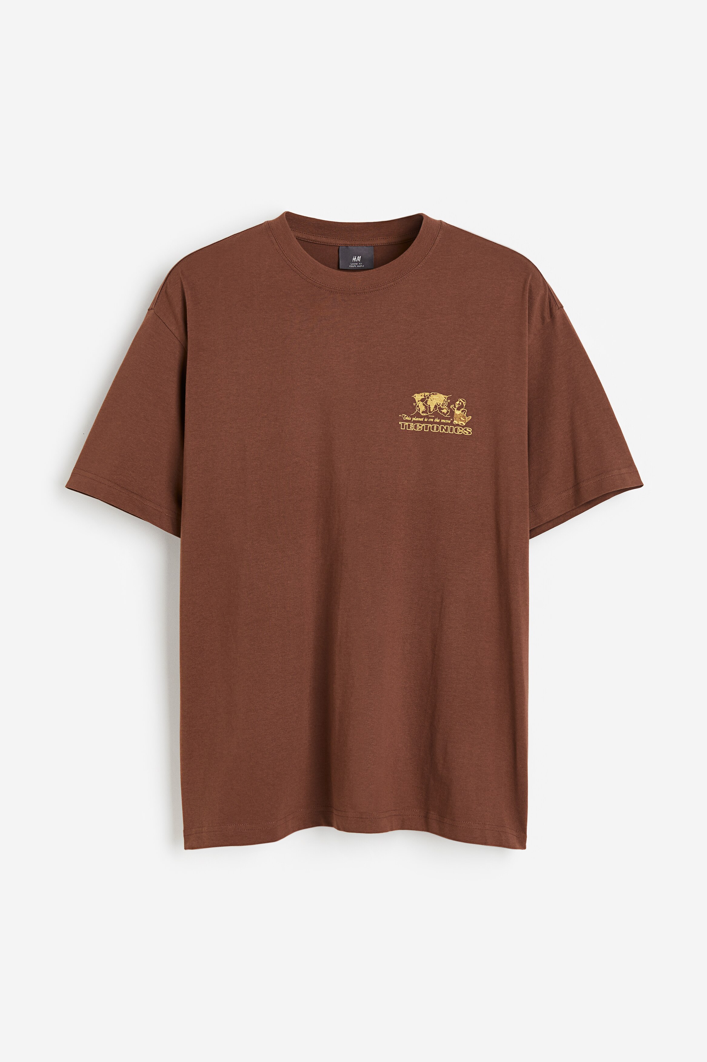 Loose Fit Printed T-shirt - Brown/Tectonics - Men | H&M