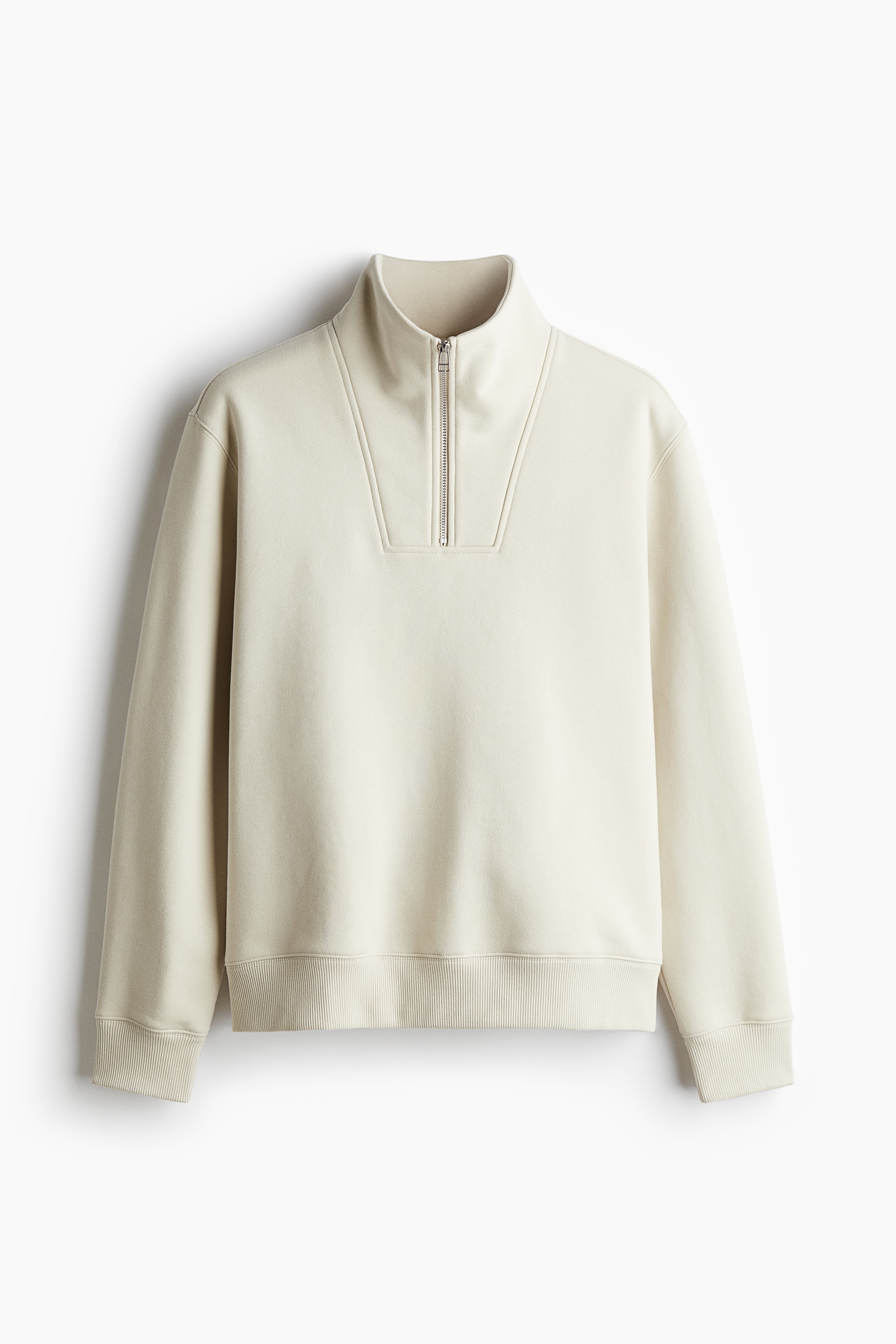 Regular Fit Half-Zip Sweatshirt - Light beige - Men | H&M US
