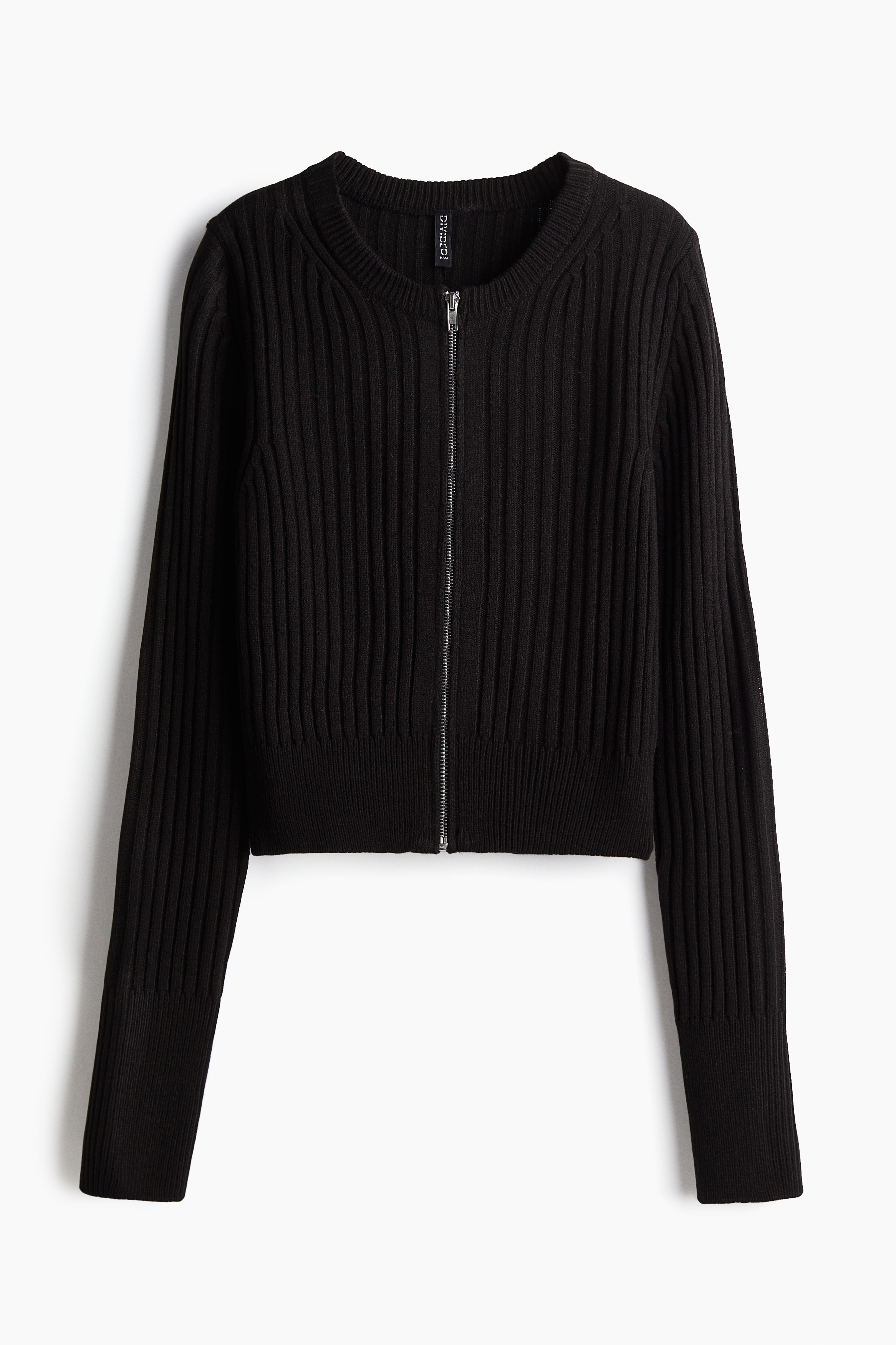 即完 CLASS 堀切 RIB KNIT CARDIGAN Rib-Knit Cardigan with Zipper