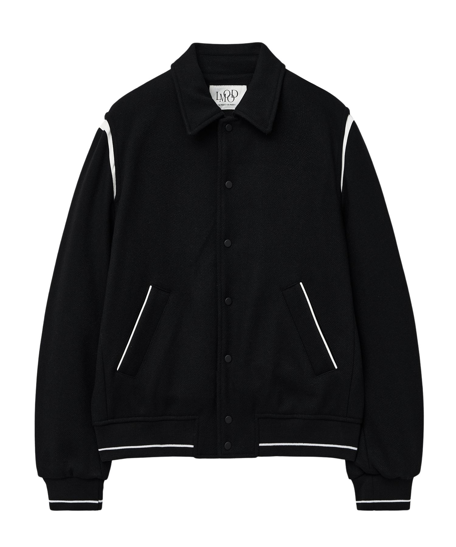 MUSINSA公式 | LMOOD コンテンポラリーバーシティジャケット ブラック