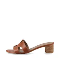 エルメス オアジス レザー サンダル 37 1/2 レディース ブラウン