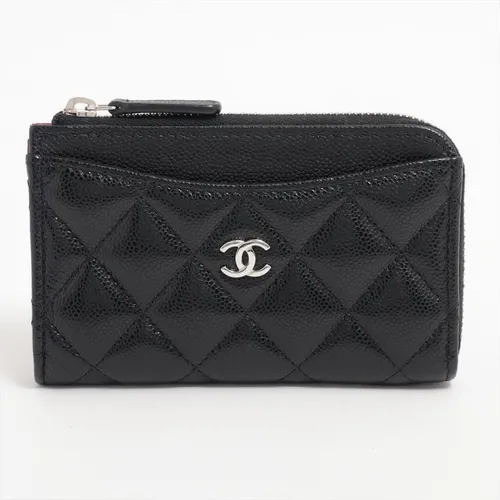 シャネル マトラッセ キャビアスキン フラグメントケース ブラック