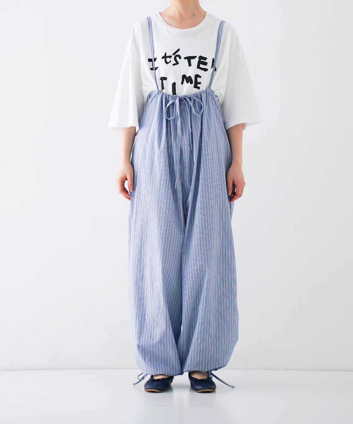 It's ME コットンストライプバルーンサロペットネストローブ