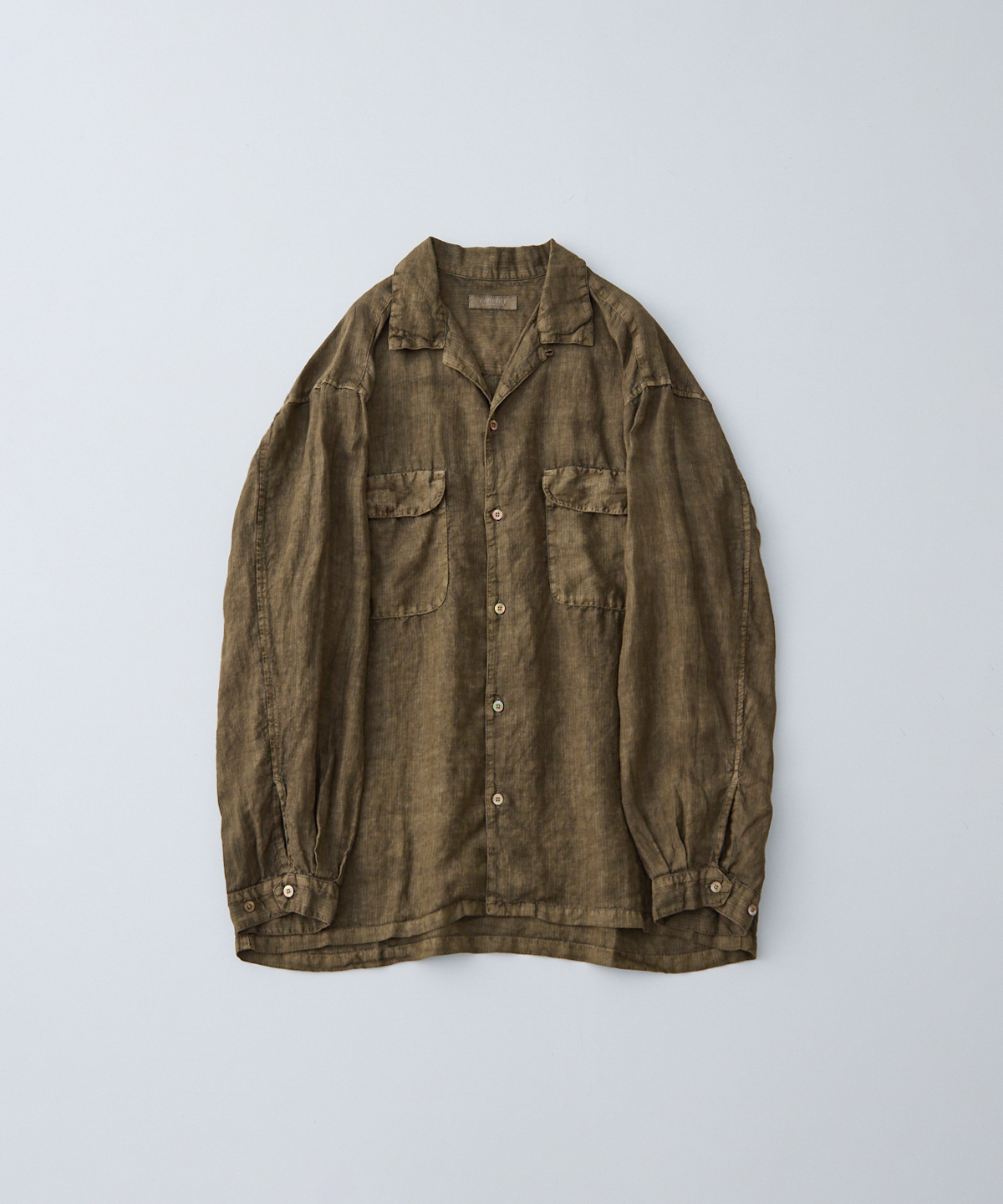 リネン ピグメントバイオ オープンカラーシャツ｜nest Robe / CONFECT