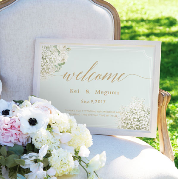 グラフィック ウェルカムボード（ブーケドゥブラン マリアージュブルー