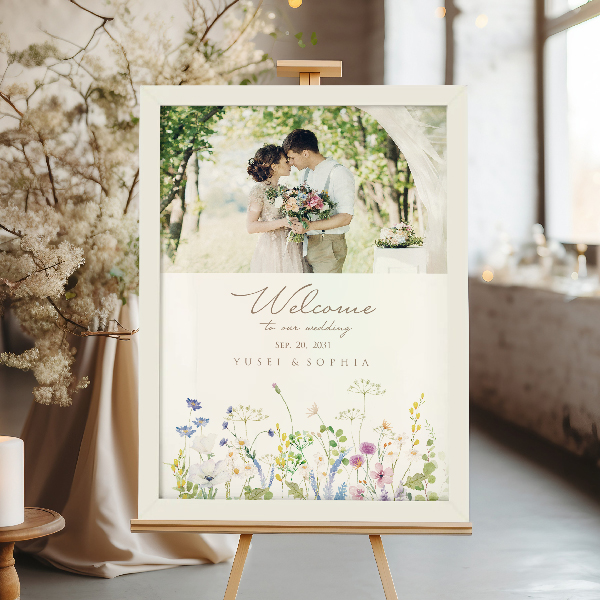 11％OFF】フォトウェルカムボード（エアリーブーケ ミックスフラワー