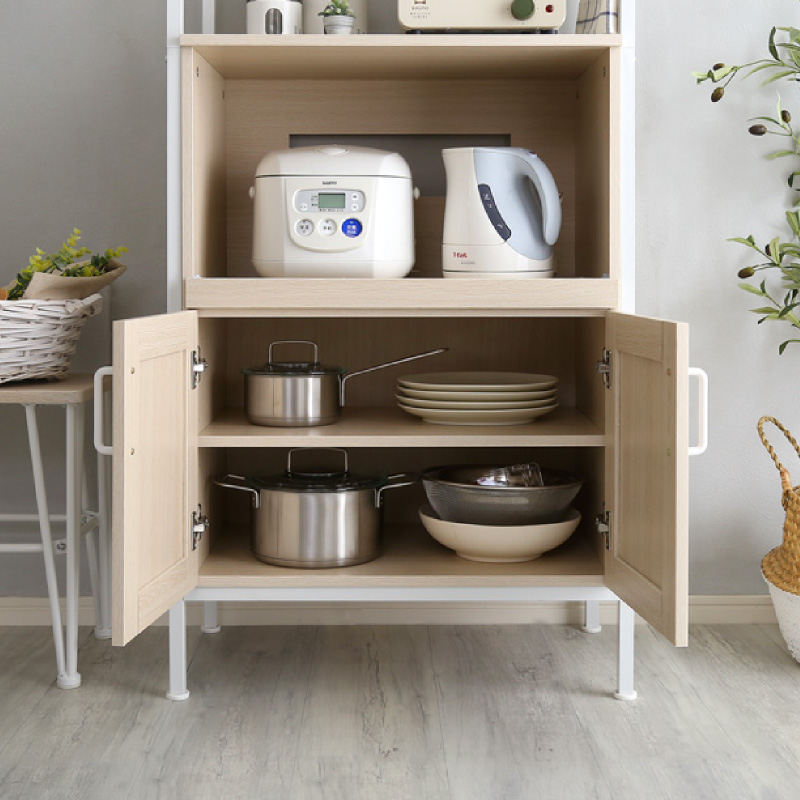 送料無料】スリムで使いやすいナチュラルウッド食器棚 64cm幅