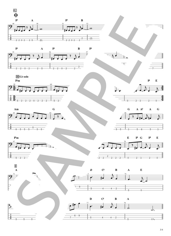 楽譜】CRAZY NIGHT / LOUDNESS (エレキベース / 初級) - Piascore 楽譜