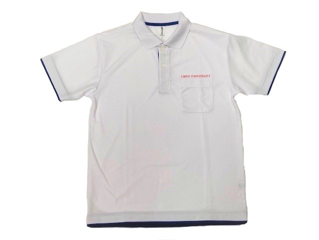 中大ドライレイヤードポロシャツ ホワイト×ロイヤルブルー | 中央大学