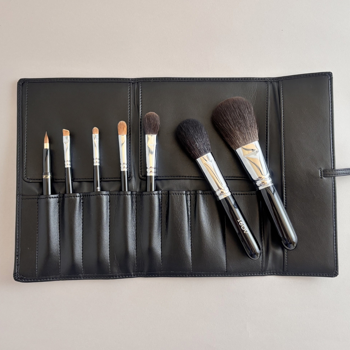 黒】基本ブラシセット ベーシック 【合皮ブラシケース付 7本セット