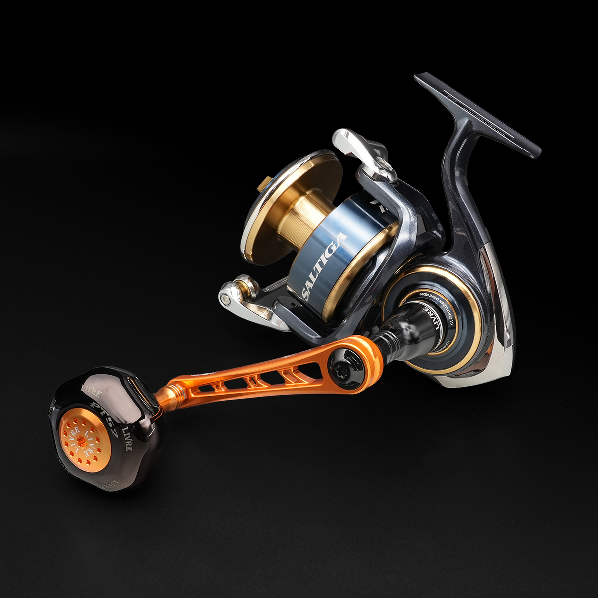 LIVRE POWER93 「ハロウィン」限定リールハンドル オレンジ/ブラック