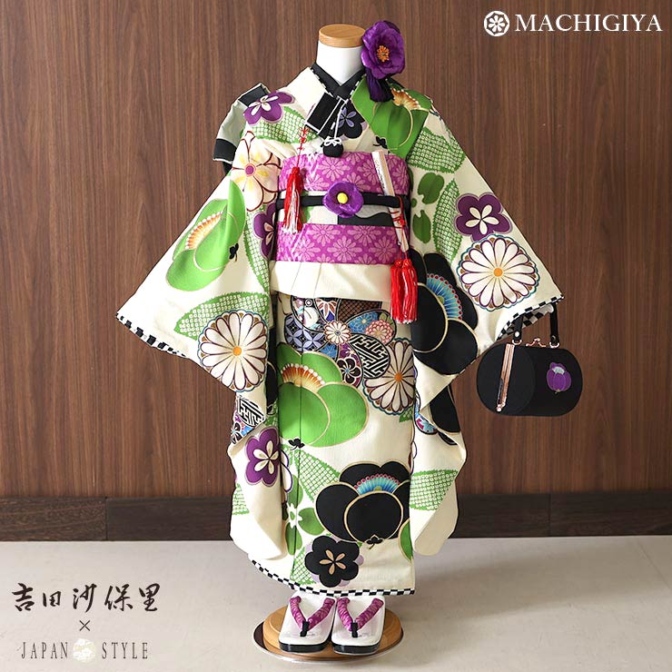 楽天市場】【レンタル】七五三 7歳 フルセット 四つ身 着物 セット 緑