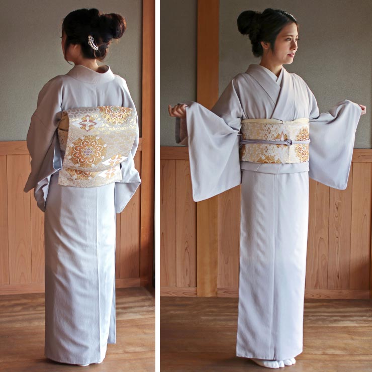 楽天市場】[ 創作色無地 ] 洗える 裾ぼかし 色無地 袷 (グレー) 仕立て