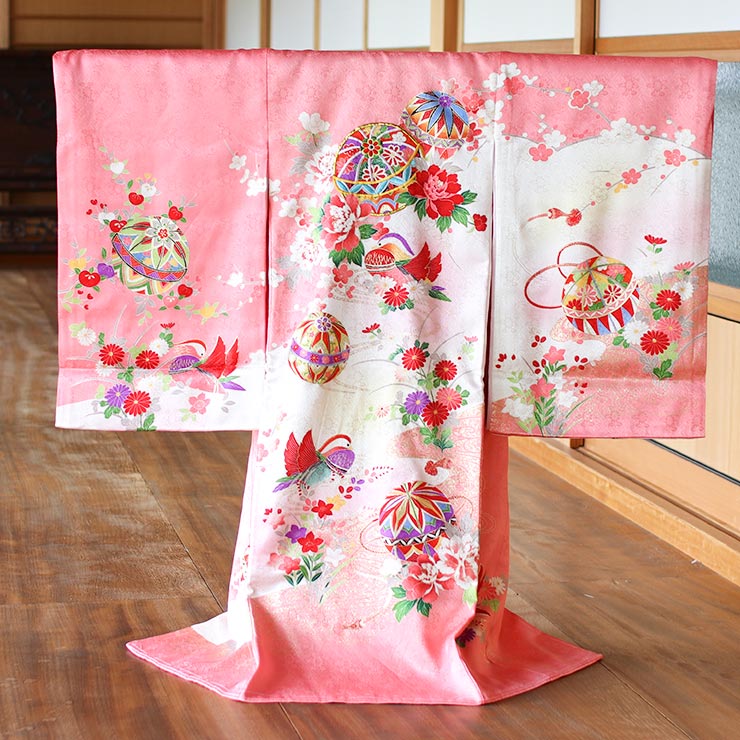 楽天市場】[正絹] お宮参り 女の子 初着 産着 鞠に鴛鴦 おしどり