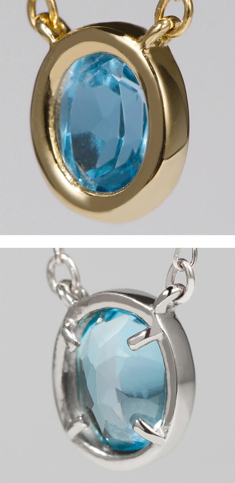 楽天市場】ブルートパーズ ネックレス 0.3カラット 18金 イエロー