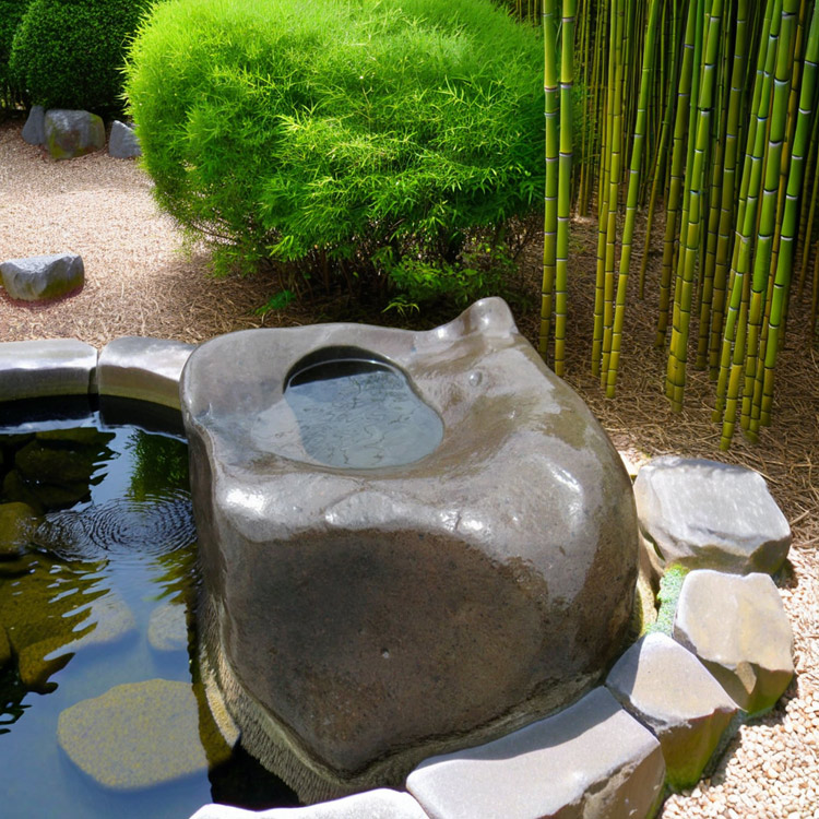 天然石 蹲(つくばい) 069 手水鉢【商品番号：m-ni069】