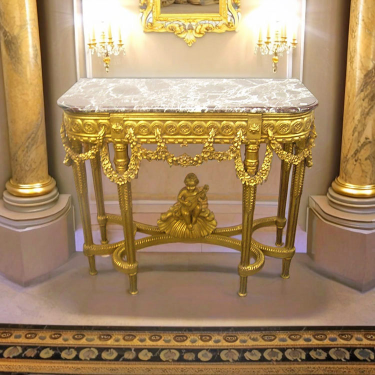 楽天市場】アンティーク調 ゴールド仕上げ 大理石 天然石 W100cm H90cm