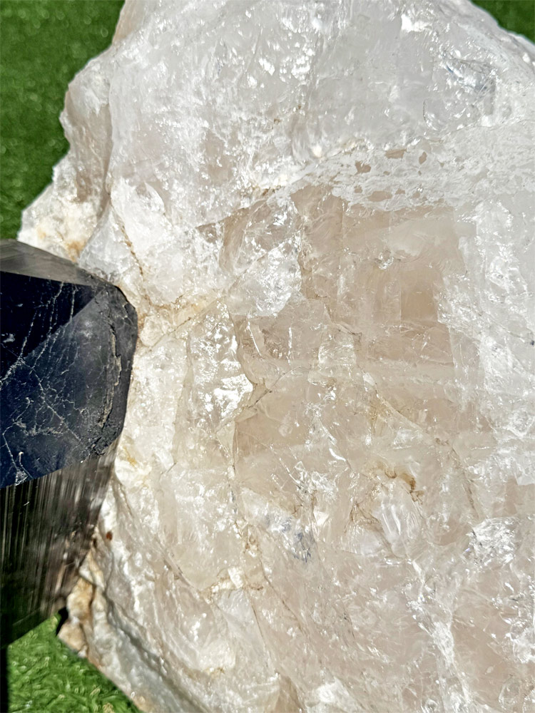 楽天市場】天然石 珍品 希少 石英に付いた ブラックトルマリン 幅約