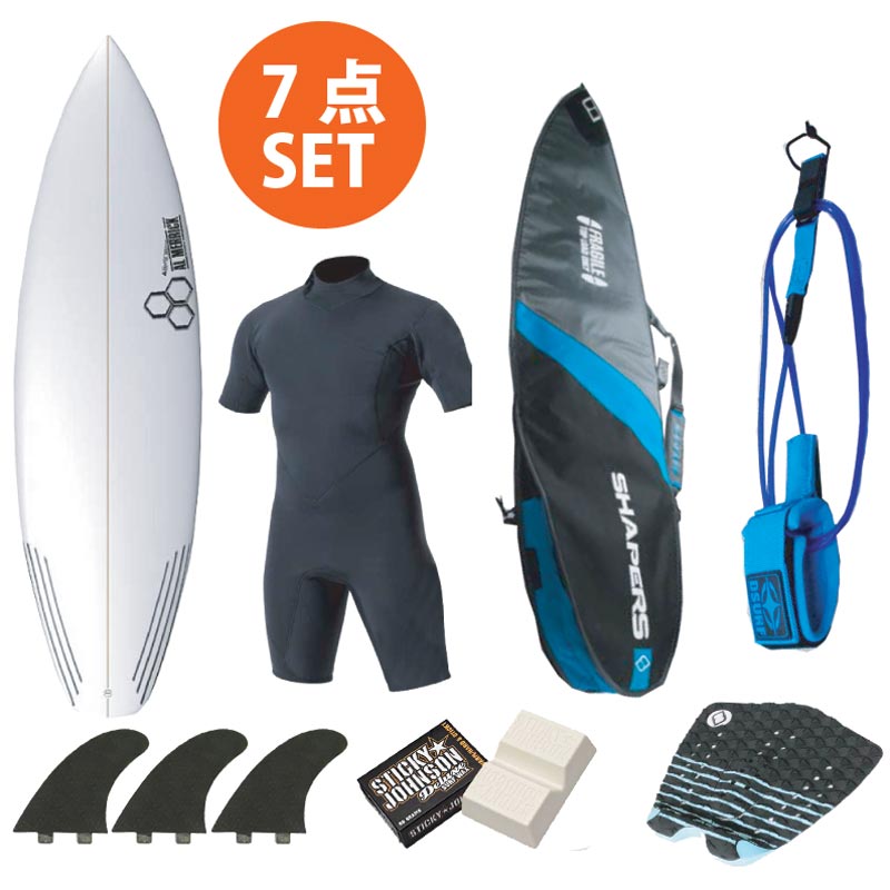 サーフボード（SOFTECH）クワッド&ウェットスーツ&リーシュコード