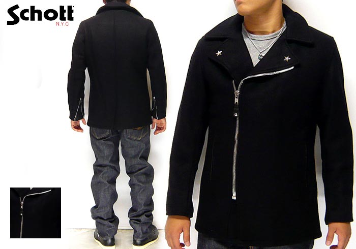 Schott[ショット] 769 WOOL PEA COAT ZIP FRONT/ジップ ウール