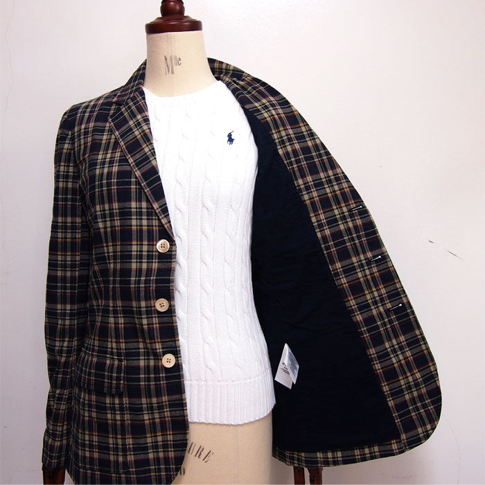 ラルフローレン ポロ レディース マドラスチェック コットン