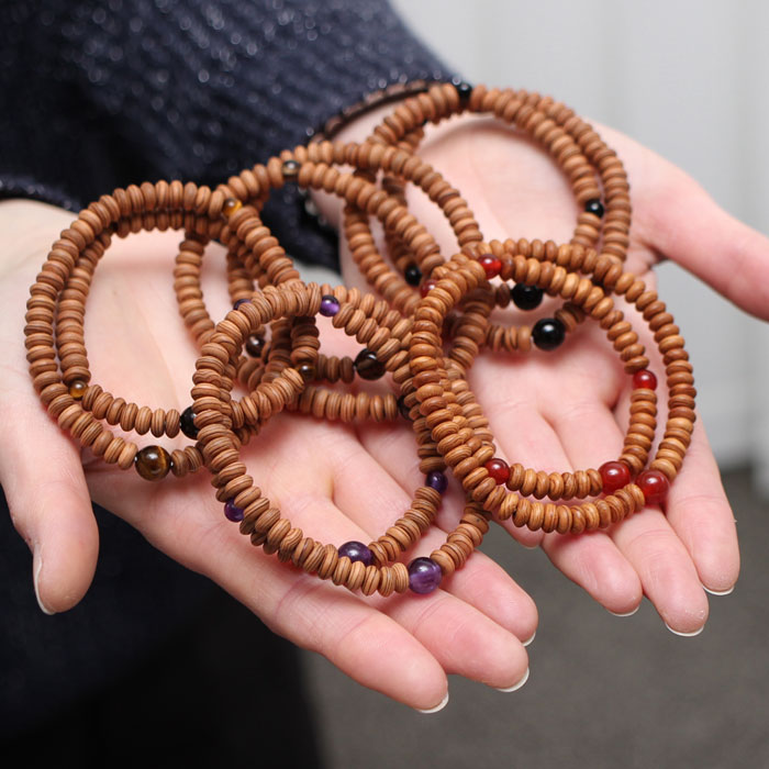 楽天市場】数珠ブレスレット 108玉 みかん玉 屋久杉 選べる天然石