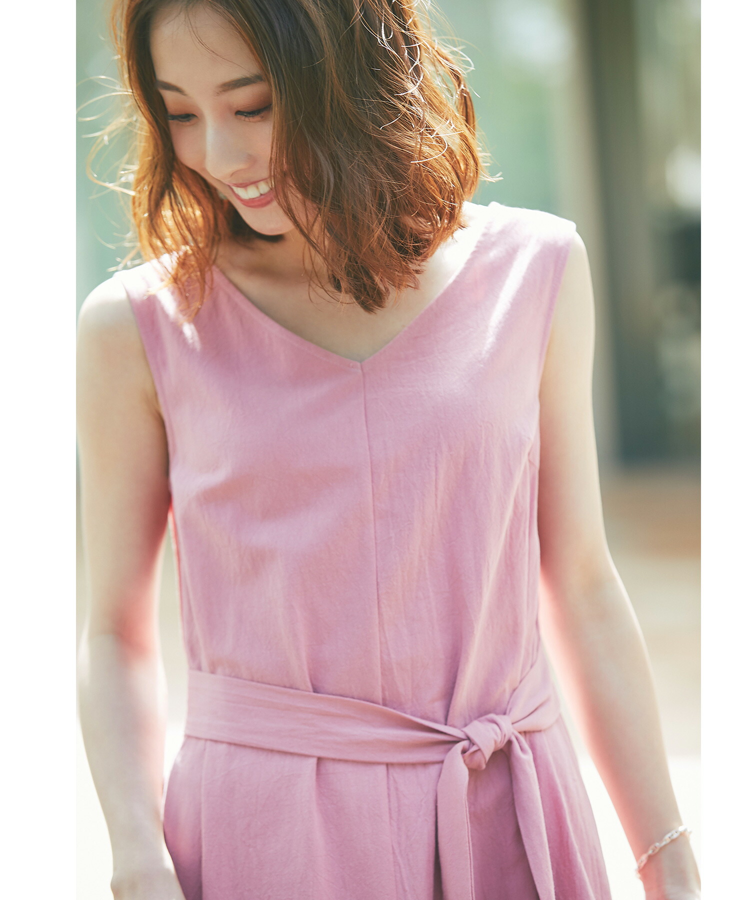 ナチュラルワッシャーコットンマーメイドワンピース